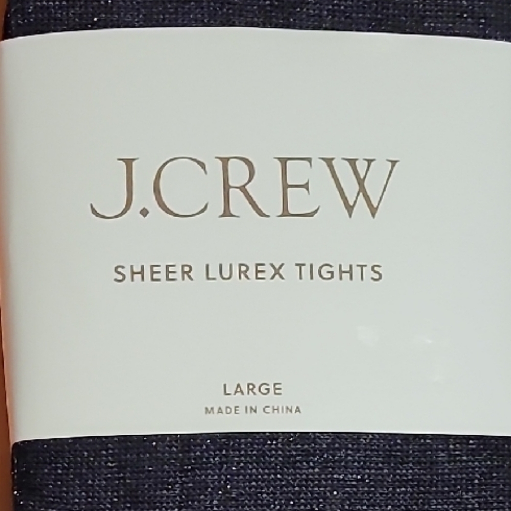 J. Crew Sheer Lurex Tights - Black